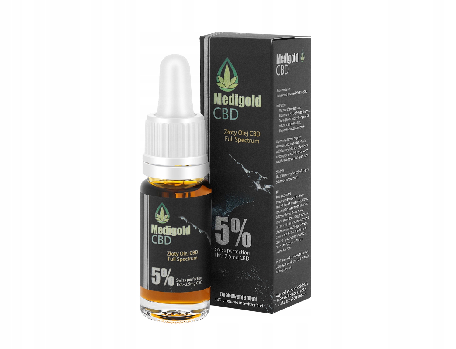 

Złoty Olej Cbd 5% Medigold Pełne Spectr Szwajcaria