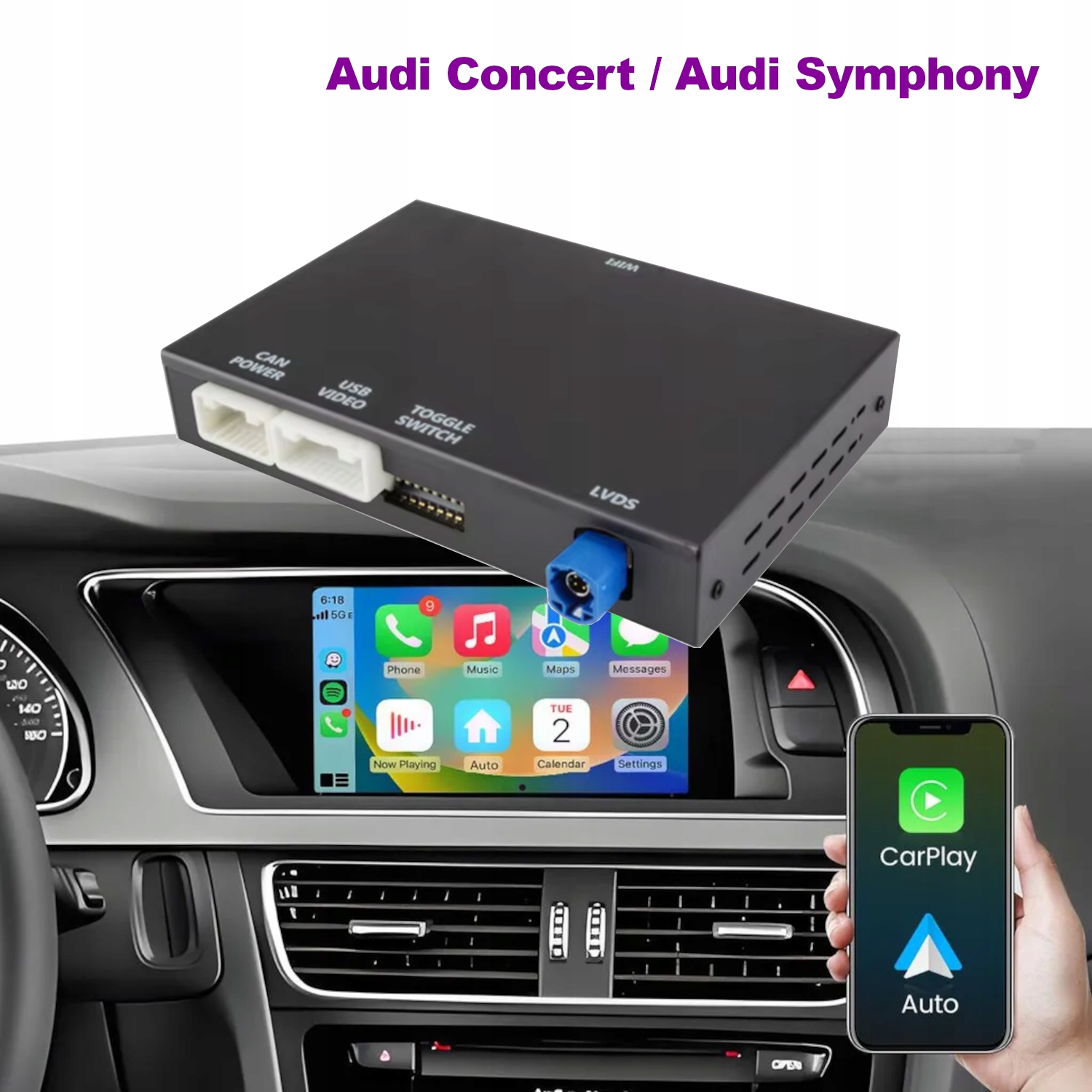 Moduł Carplay Android Auto do Audi A4 B8 Audi A5 8T Audi Q5