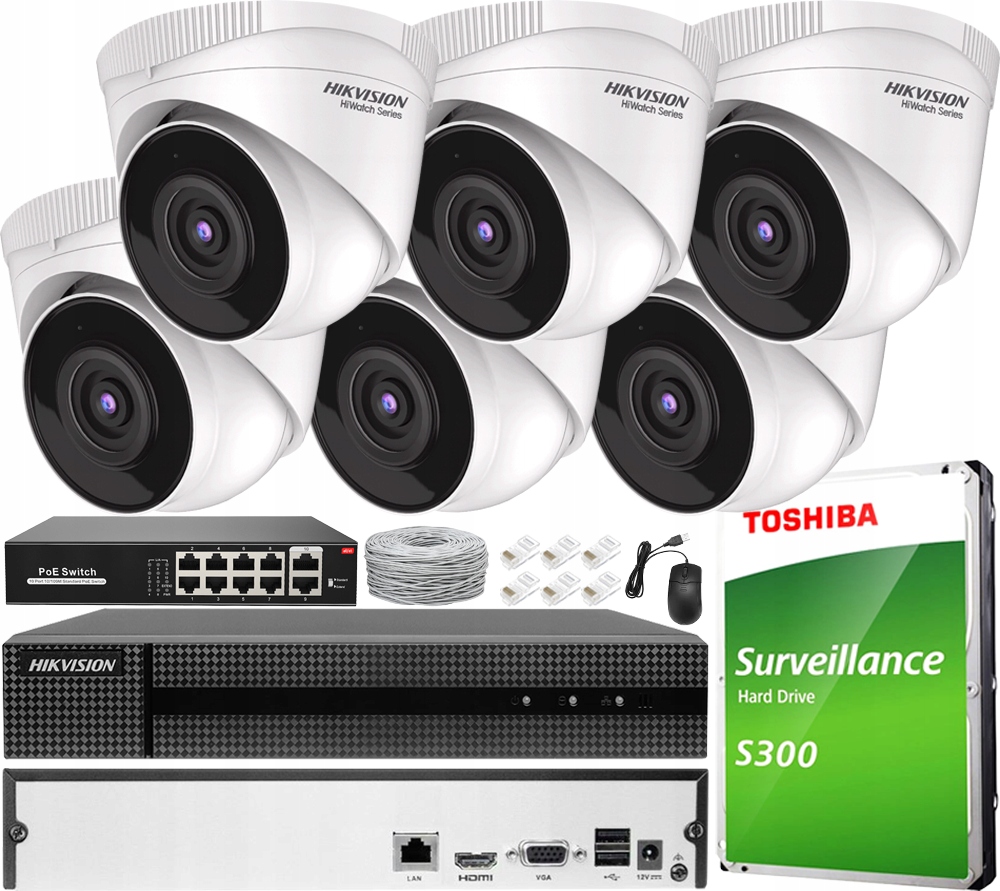 Sada pro monitorování Hikvision Hiwatch CCTV-KIT6-HWI-T240-8CH