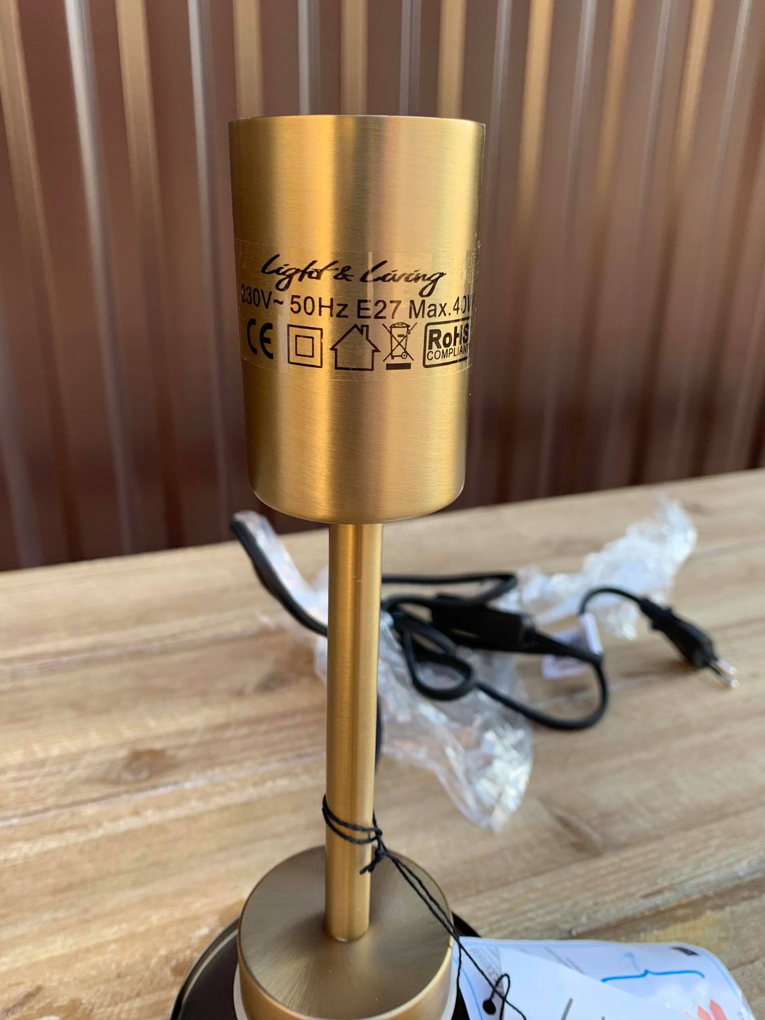Wkład do lampy stołowej mosiądz Lampa nowa LOFT Zasilanie sieciowe