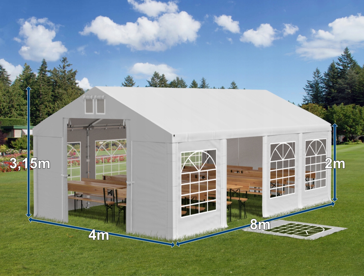 NAMIOT HANDLOWY 4x8 Pawilon Weselny FIREPROOF Typ namiot