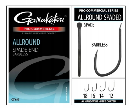 Gamakatsu Haczyki Allround Spade End Barbless 18 10 Sztuk Bezzadziorowe