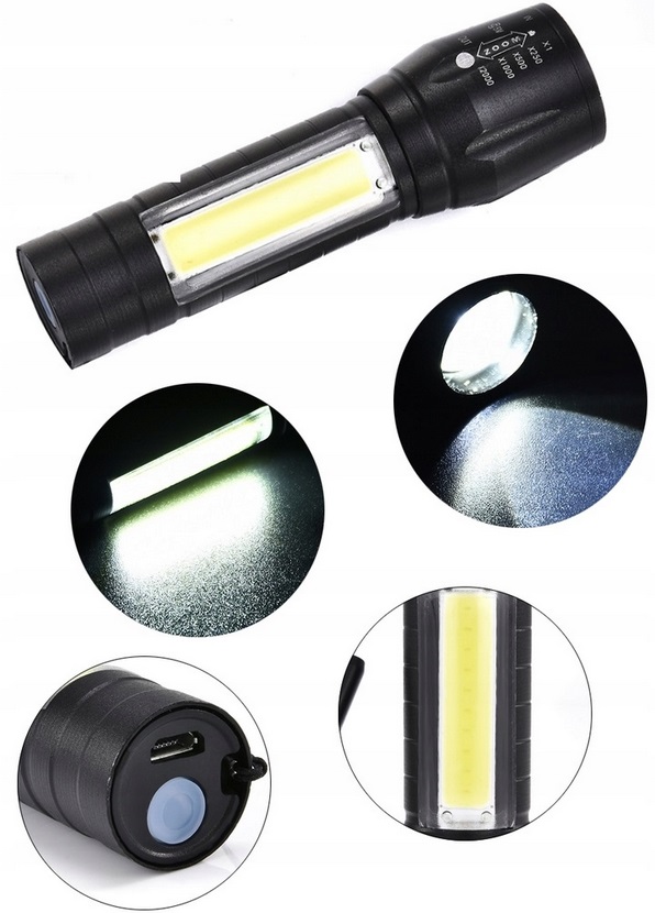 LATARKA KIESZONKOWA MINI SZPERACZ XPE+COB WODOODP. Liczba trybów 3