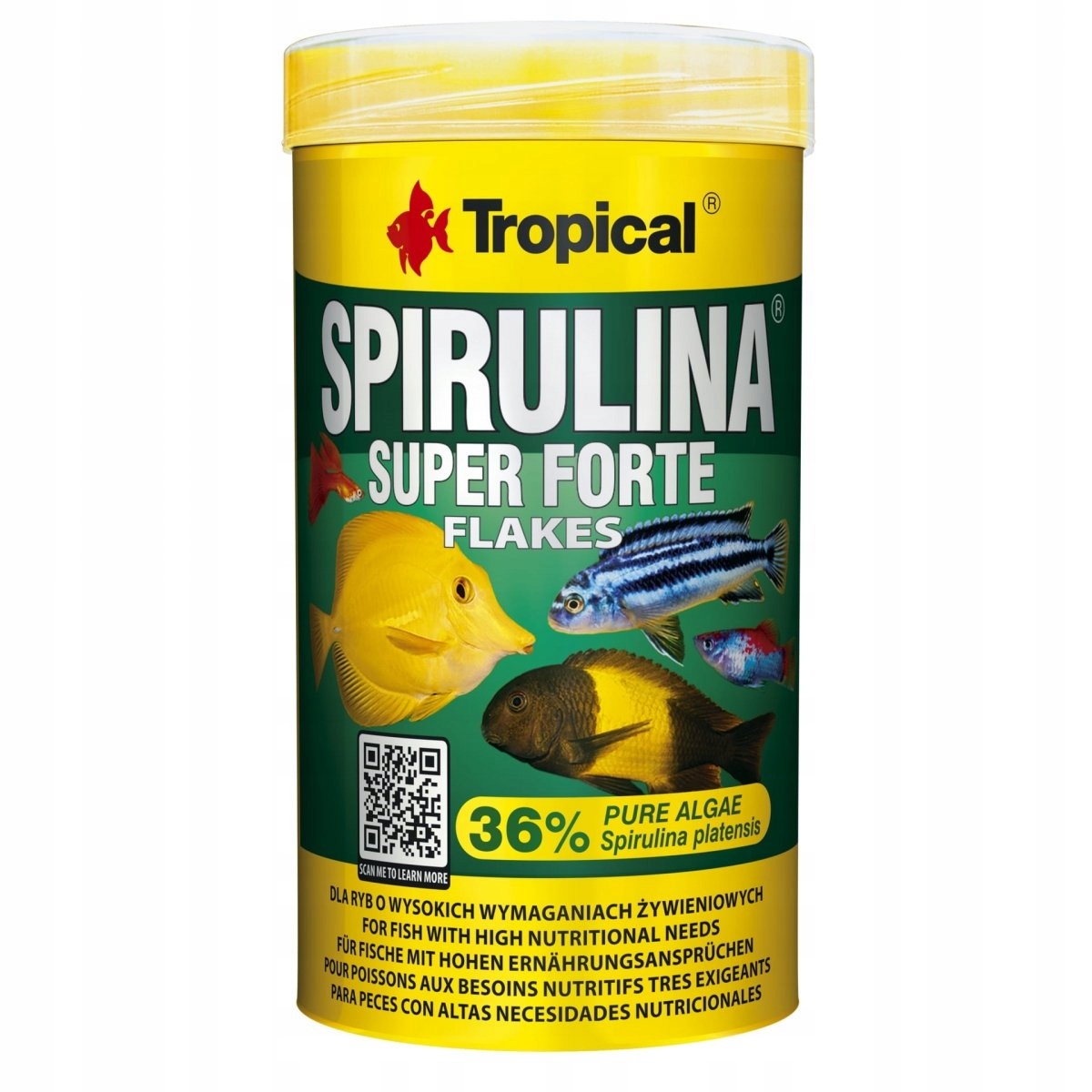 Levně Tropical Spirulina Forte 36% 1000ML Krmivo Pro Ryby Granule