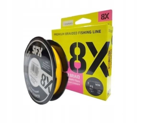 Sufix Plecionka Sfx 8X Hot Yellow 0,185mm 135m