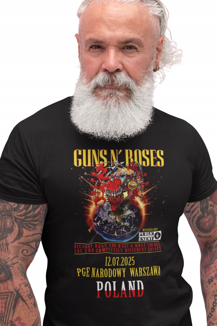 GUNS N ROSES SLASH T-SHIRT KOSZULKA 2025 TOUR NARODOWY WARSZAWA