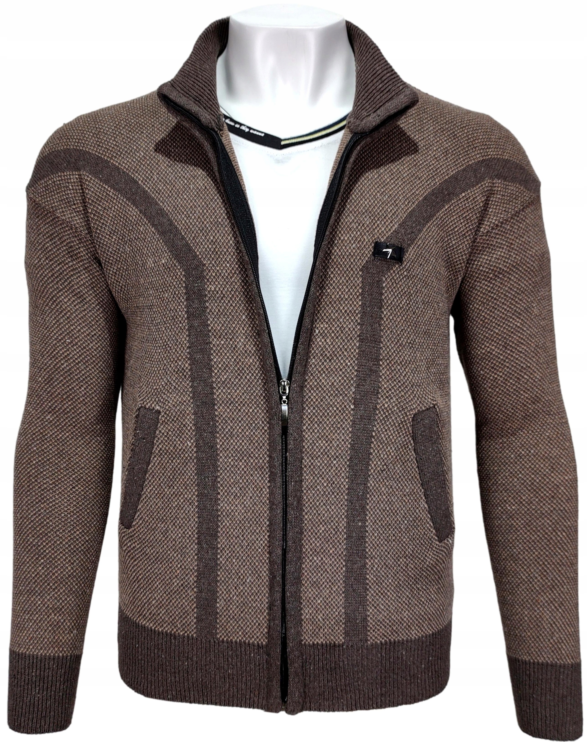 

Sweter męski rozpinany brązowy R168 r. XL