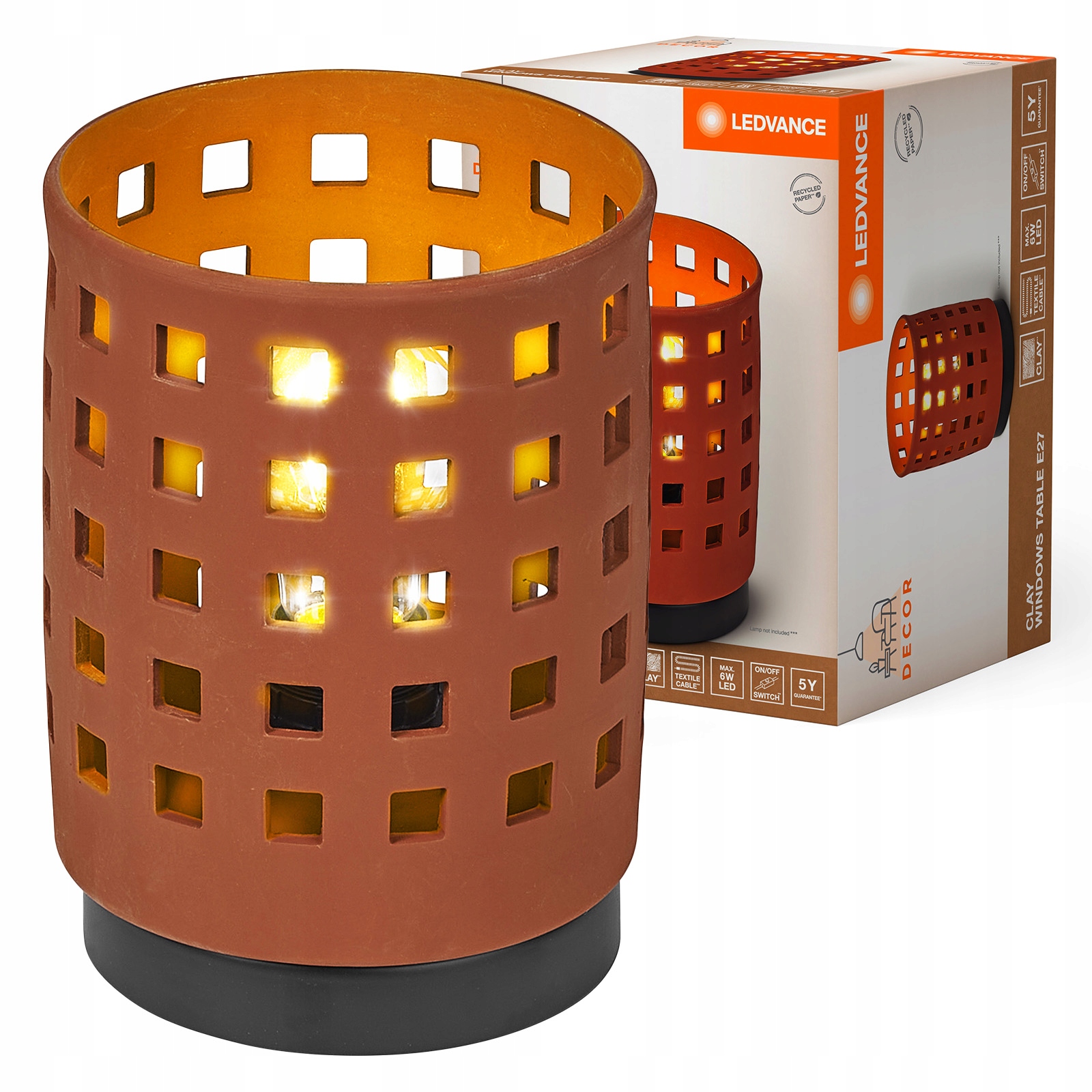 Stolová lampa Stolová dekoratívna lampa E27 Hnedá Usb-c Decor