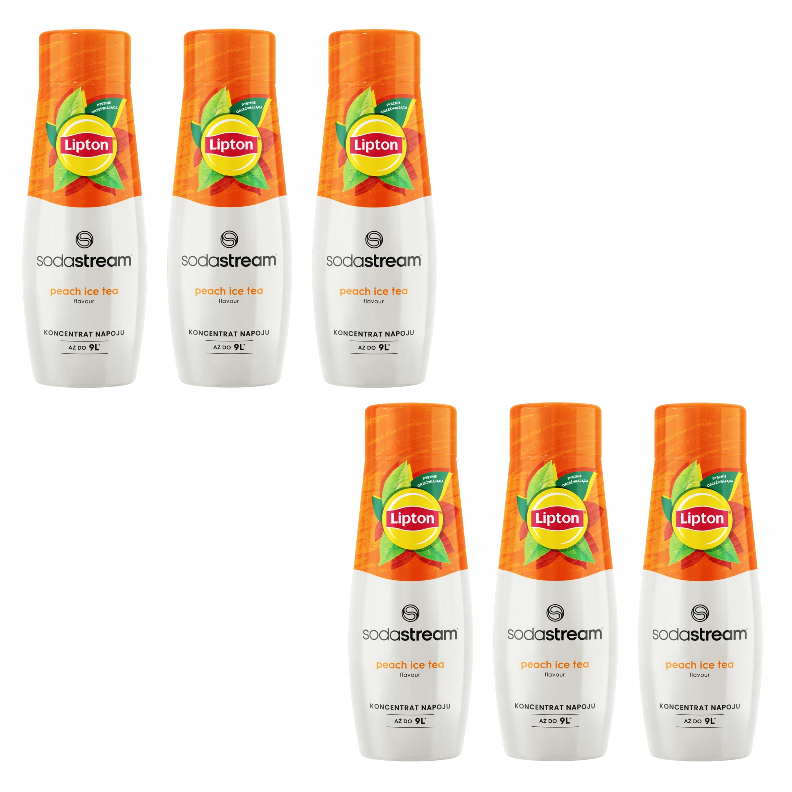 6 x Sirup Sodastream koncentrát Ice Tea Lipton peach Broskev Výrobník Sody