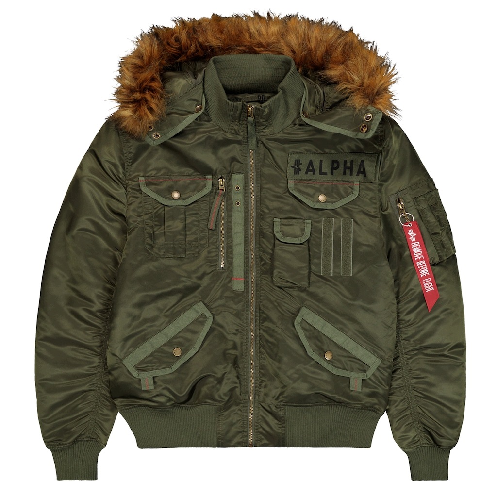 Bunda s kapucí pilotka bomber Alpha Industries Deflector Dark Olive M