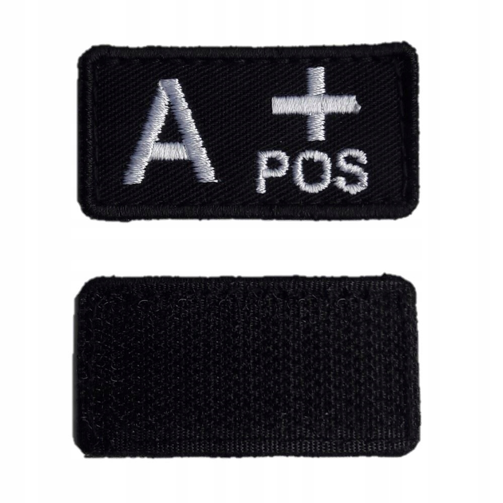 NASZYWKA PLAKIETKA NA RZEP GRUPA KRWI A+ VELCRO