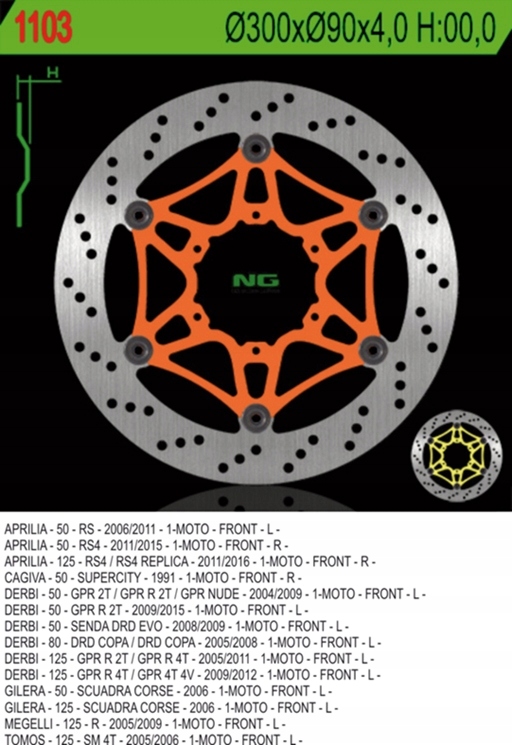Ng Brzdový Kotúč Predný Aprilia Rs 50/125 '11-'14 (RS4), RS50 '07-'08, De