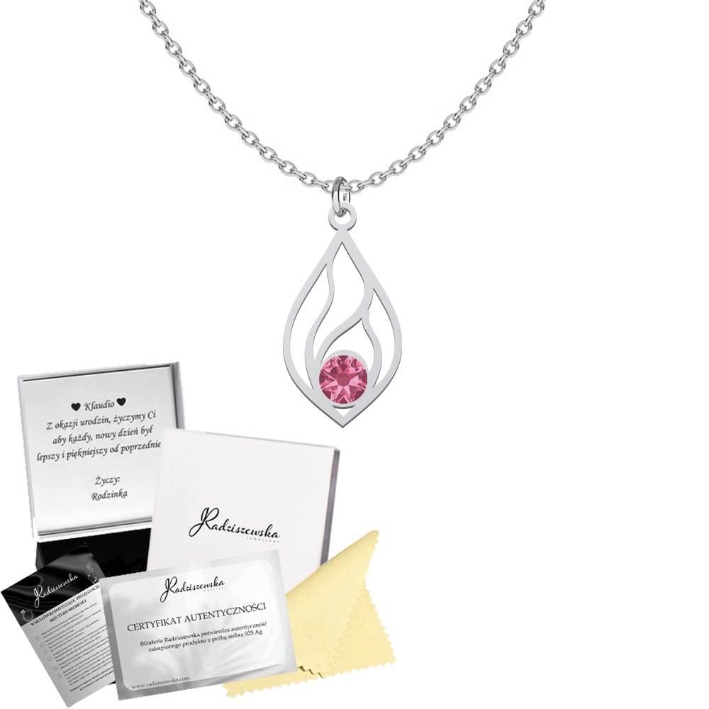 Stříbrný náhrdelník Kapka Crystal Drop s křišťálem 925 Dárek Přání