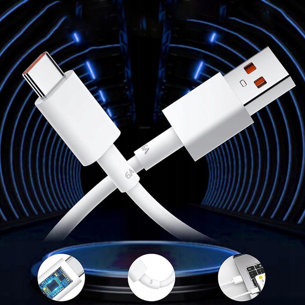 Ładowarka Xiaomi 120W 6A Mi Turbo USB C + Kabel 1m Prąd wyjściowy 6000 mA