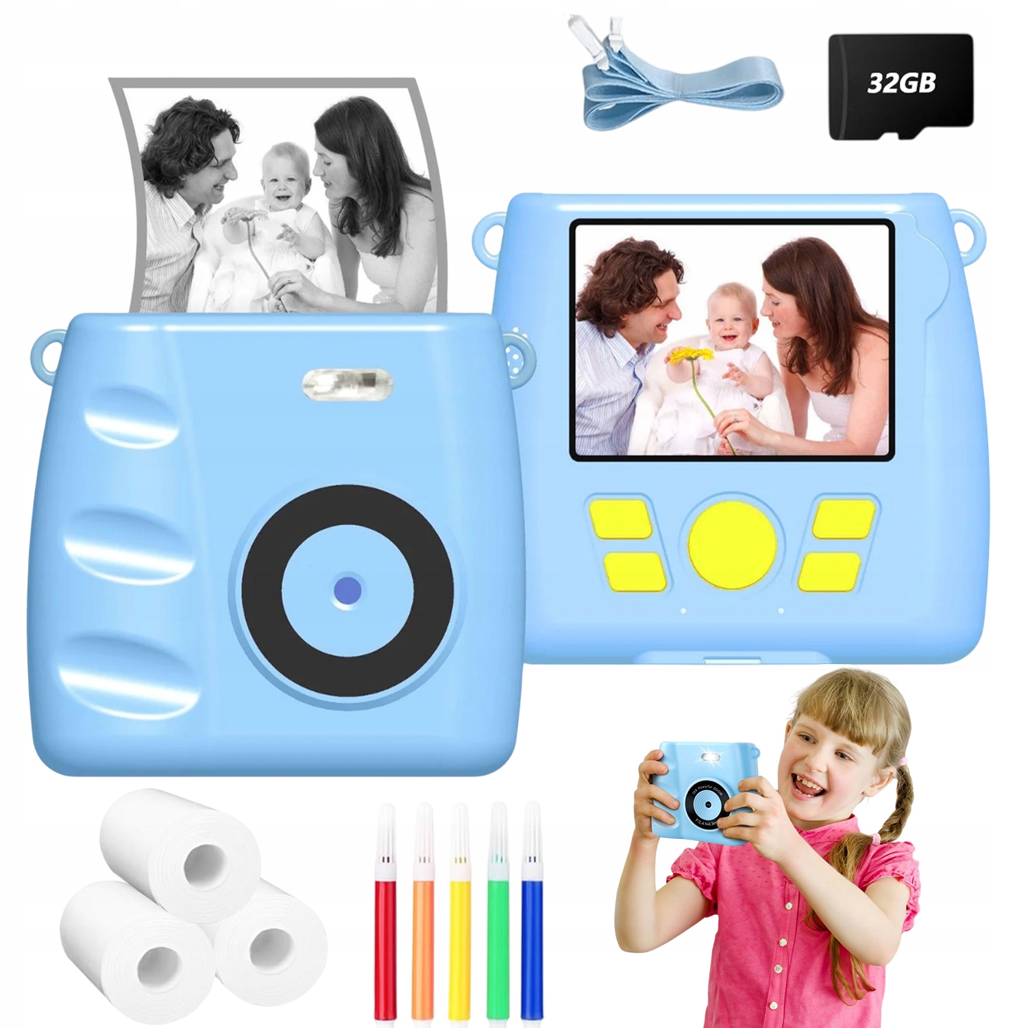 Přenosný Digitální Instantní Fotoaparát Pro Děti S Tiskárnou