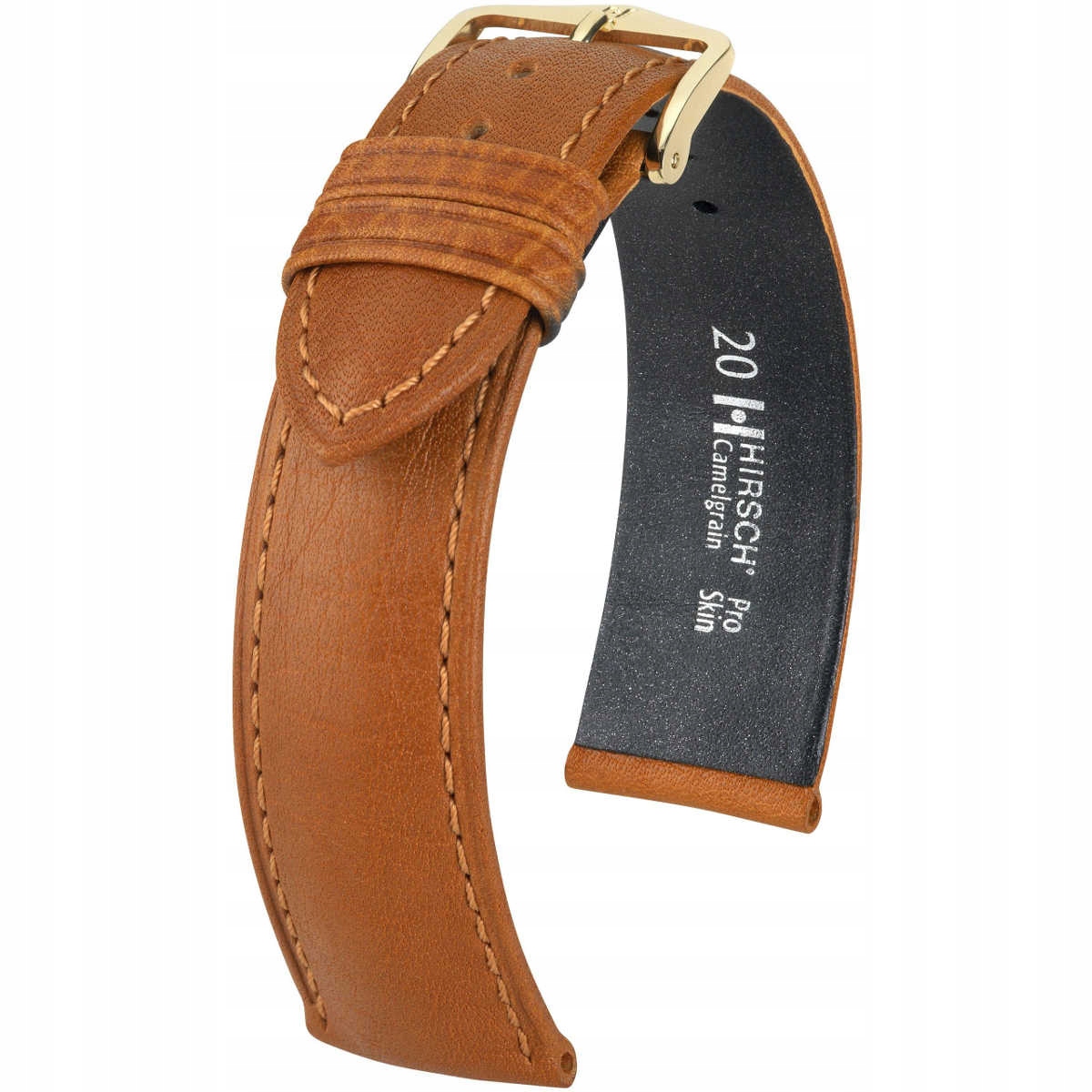 Světle hnědý kožený opasek 14 mm Hirsch Camelgrain