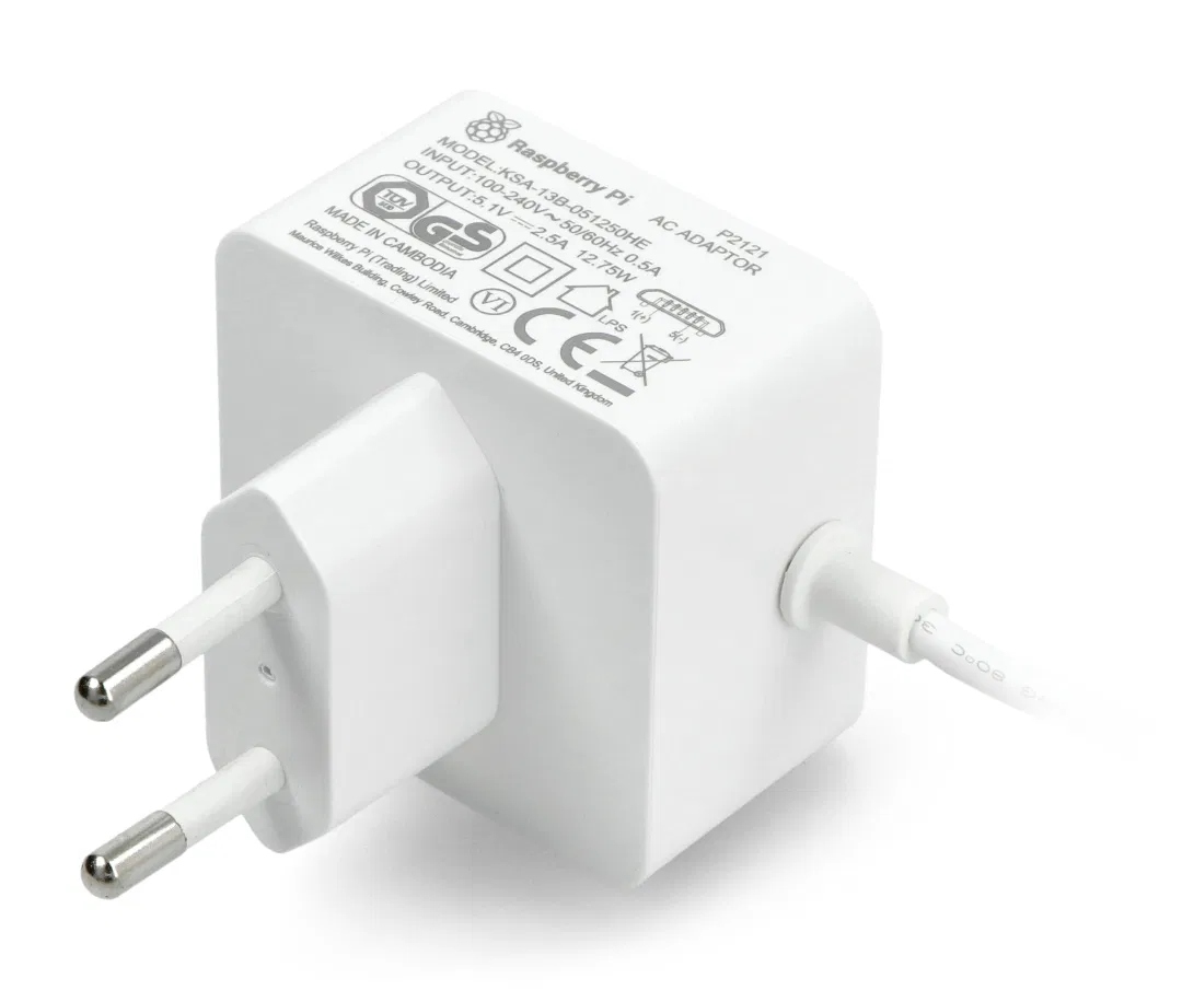 Zasilacz microUSB 5,1V / 2,5A do Raspberry Pi 3B+/3A+/3B/2B/Zero/Zero 2 EAN (GTIN) 617588405747