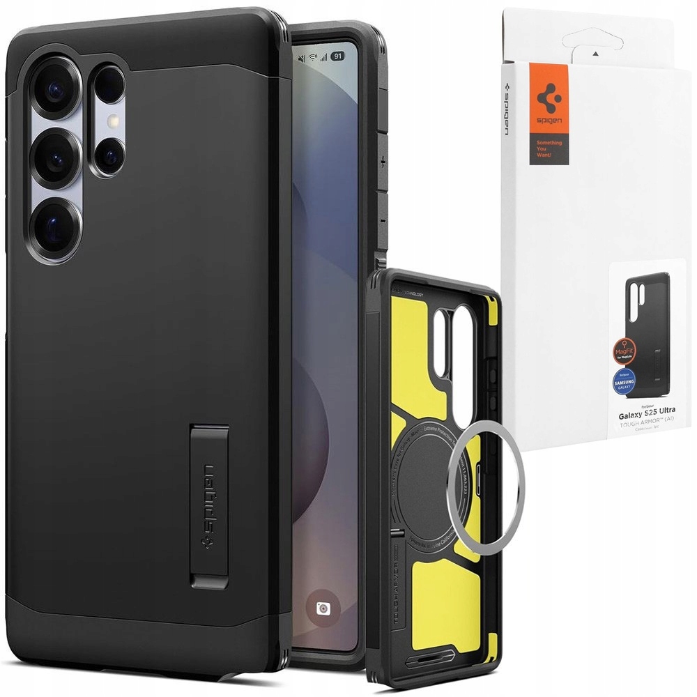 Pouzdro na Galaxy S25 Ultra, Spigen Tough Armor, s MagSafe, pancéřové, zadní kryt