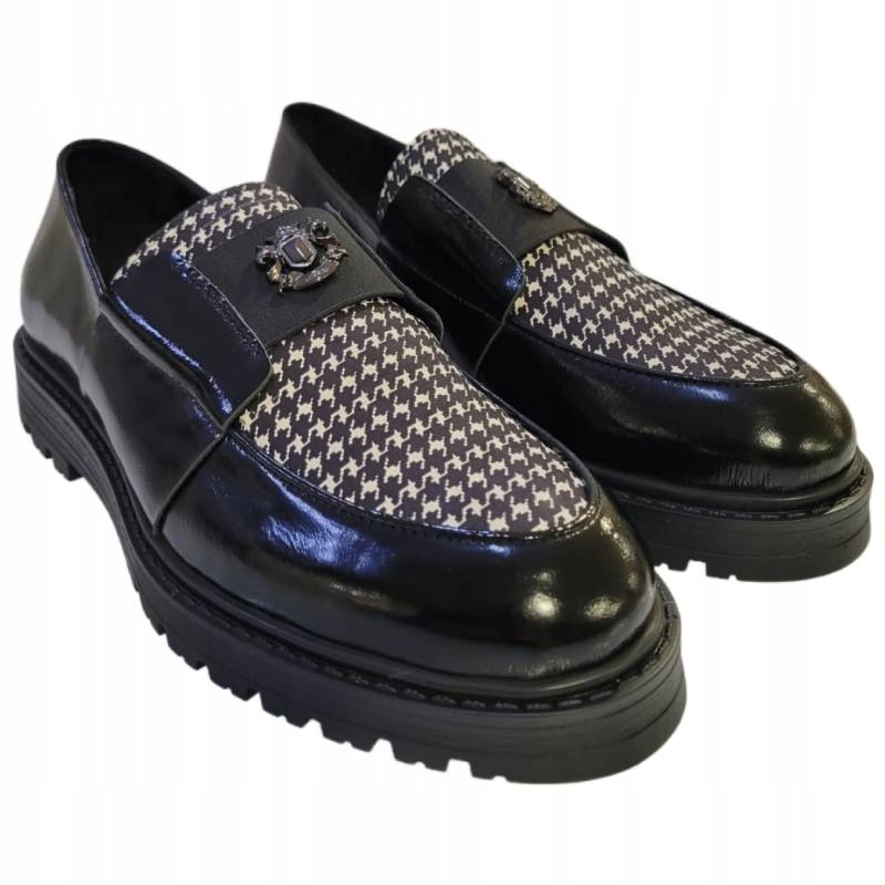 Verano 258 24114A černé polobotky loafers s mřížkou vel. 39 mokasíny Kochland