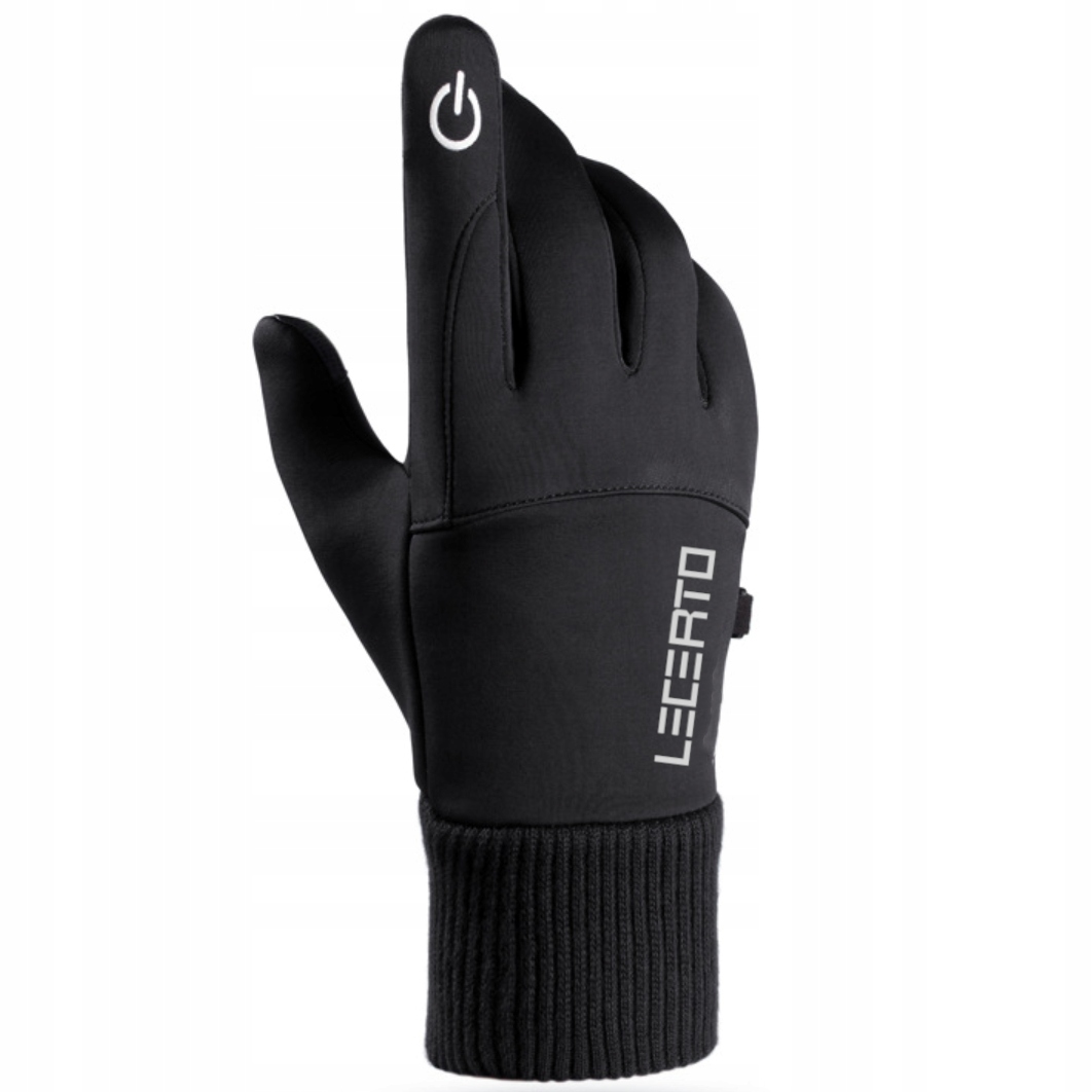 ZIMOWE OCIEPLANE RĘKAWICZKI DOTYKOWE WODOODPORNE WIATROSZCZELNE LECERTO Typ pięciopalczaste