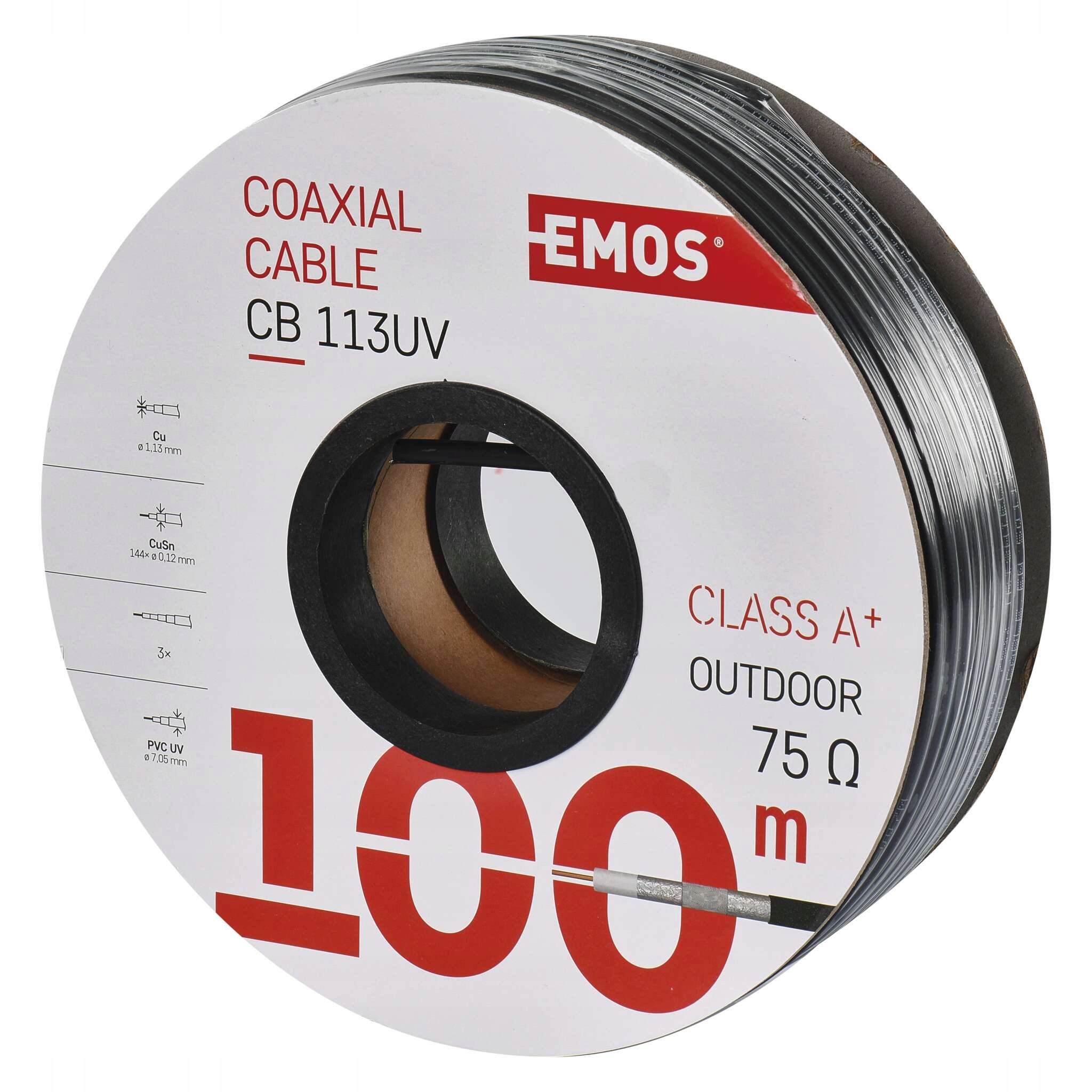 Emos CB113UV koaxiální kabel 75 ohm 100 m
