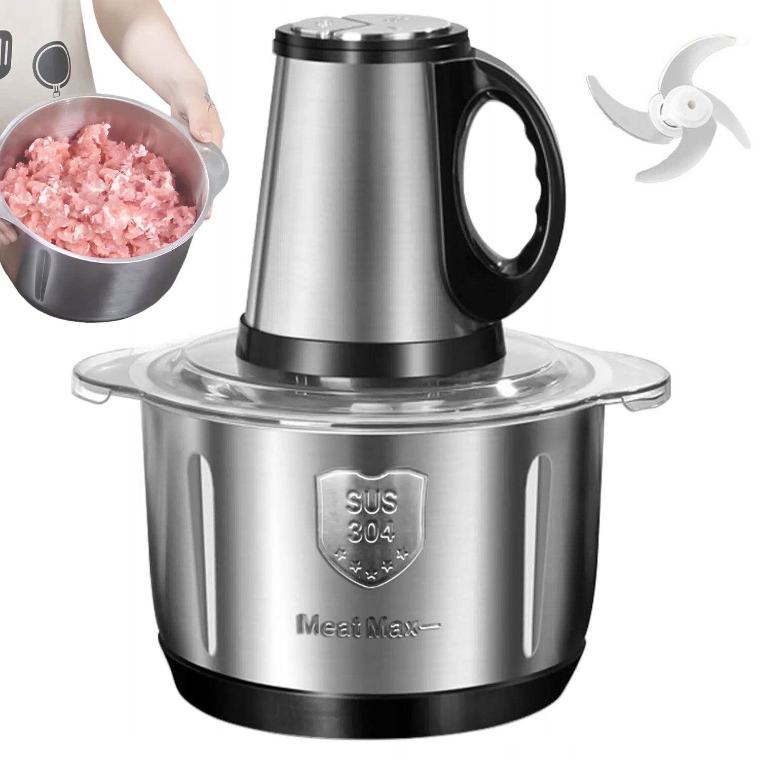 Rozdrabniacz Szatkownica Do Warzyw Elektryczny Mięsa Siekacz Malakser 5L