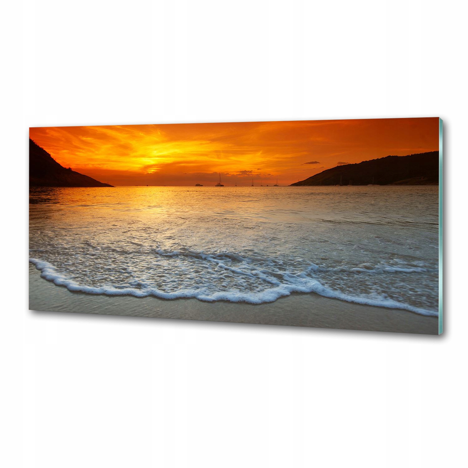 Lacobel panel Západ slunce moře 125x50 cm Lepidlo