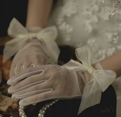 RĘKAWICZKI ŚLUBNE ECRU KRÓTKIE 290 Marka inny