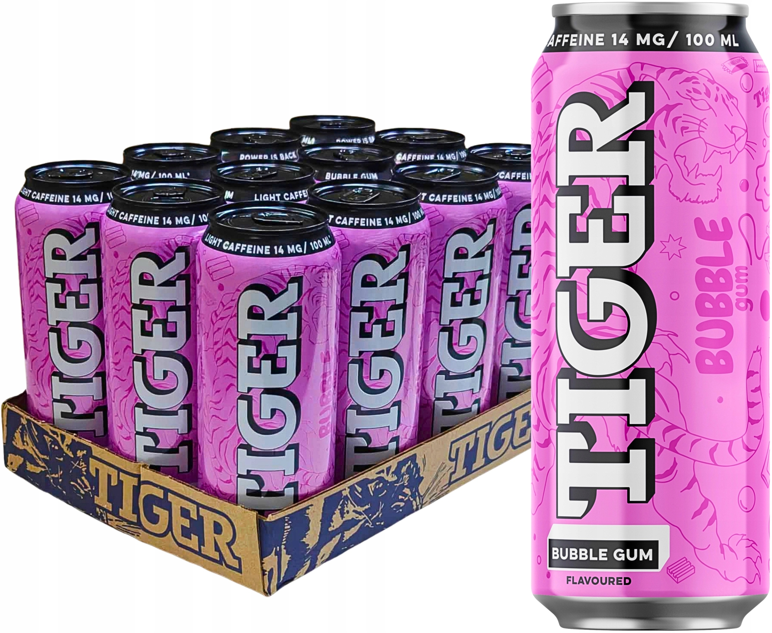 Levně Tiger Light Caffeine Bubble Gum 12×0,5l