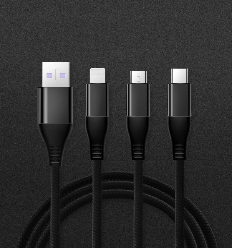 KABEL 3IN1 DO APPLE lightning / micro USB / TYP-C Długość przewodu 1 m
