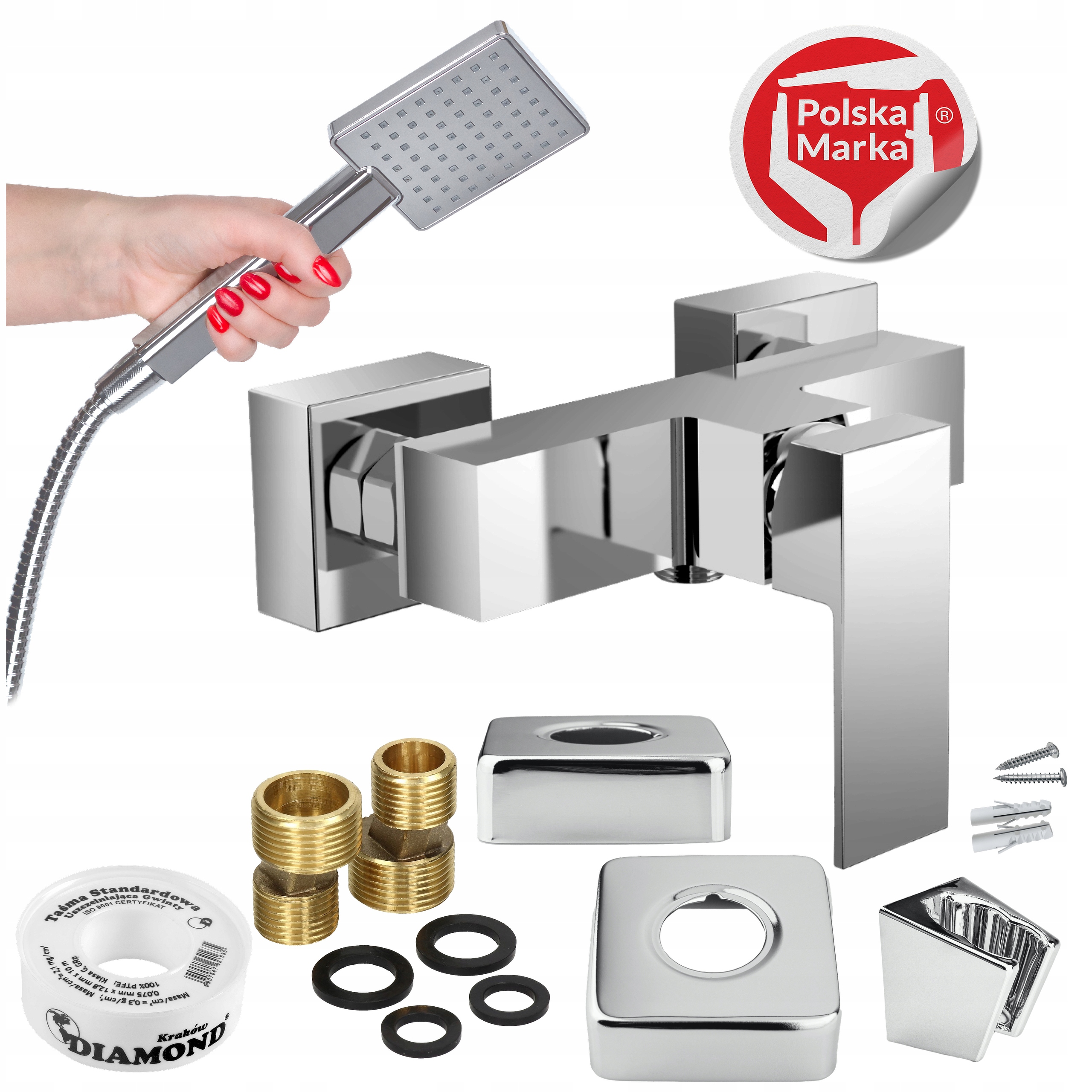 Sprchová batéria Kohútik štvorcový do kabíny sada VOR-SO-8028