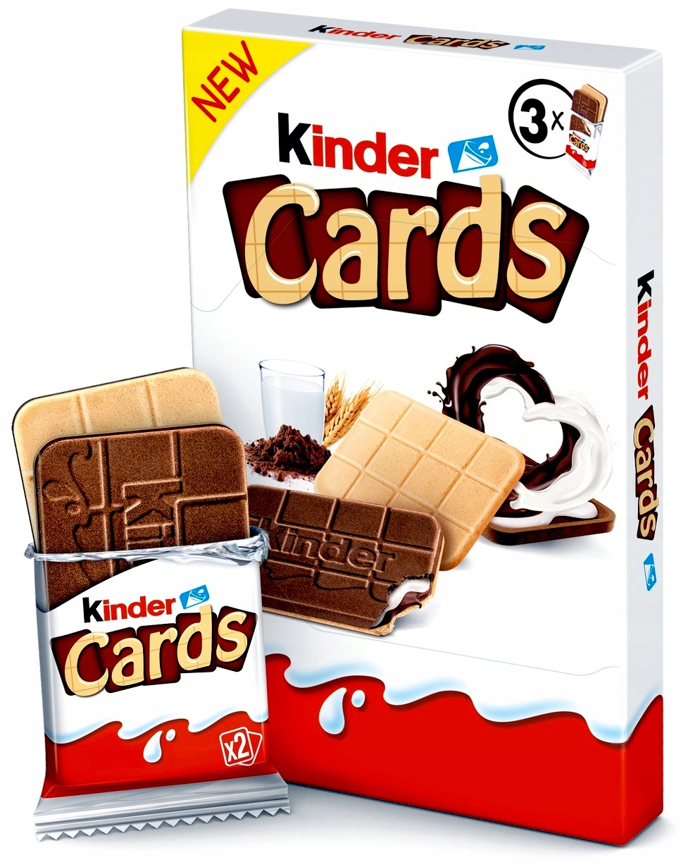 Levně Originální oplatky Kinder Cards s mléčně kakaovou náplní 76,8 g x 9 ks