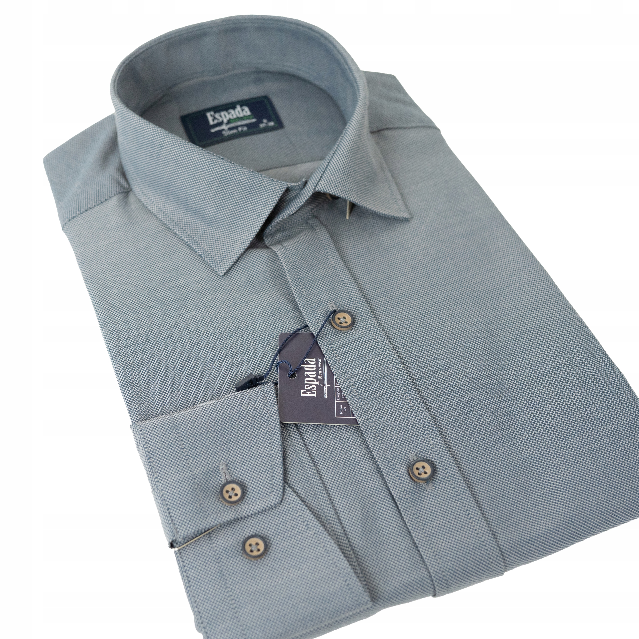 Koszula męska elegancka CASUAL SLIM GRAFITOWA XL