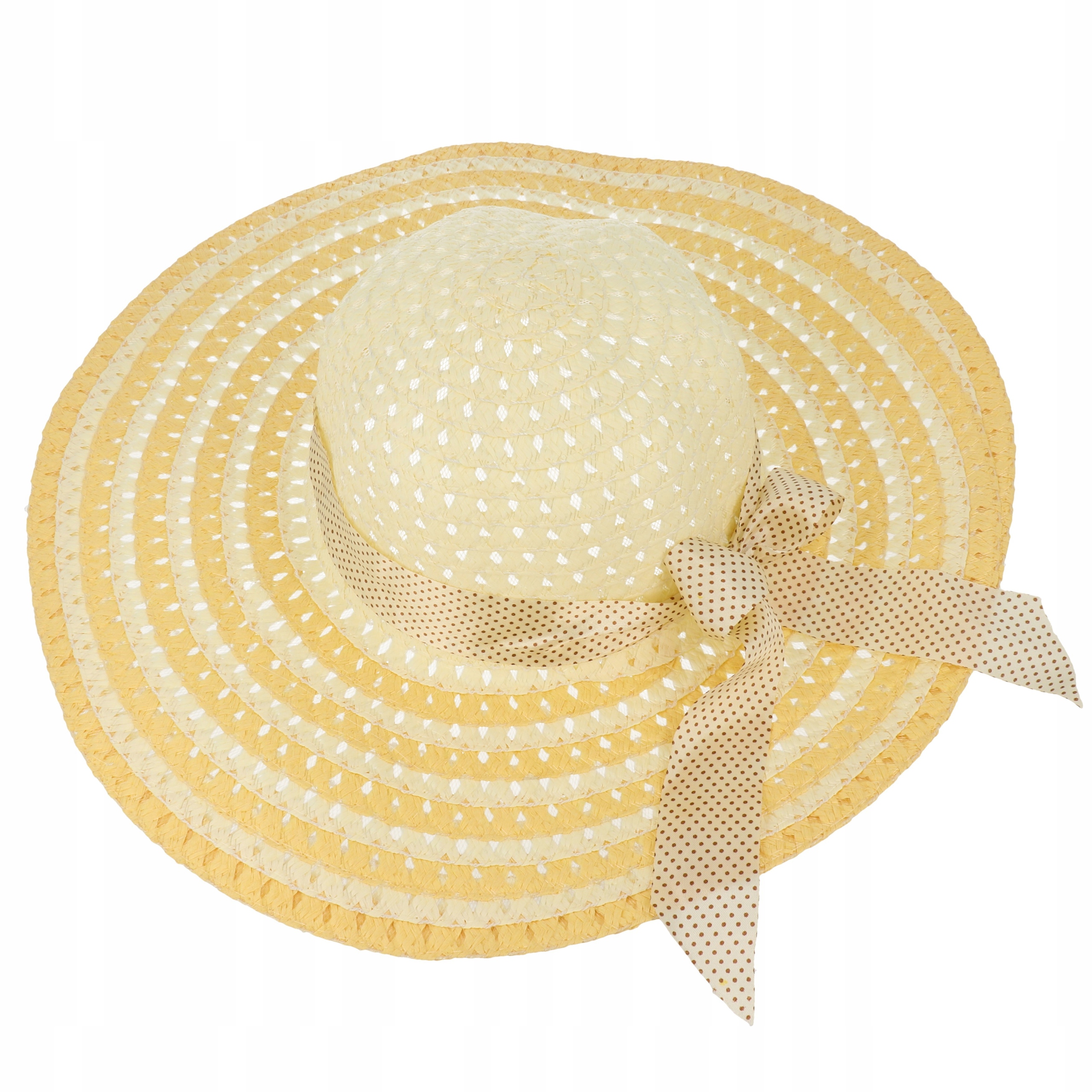 V2 SŁOMKOWY KAPELUSZ DAMSKI PLAŻOWY Z KOKARDĄ KOL Materiał dominujący inny
