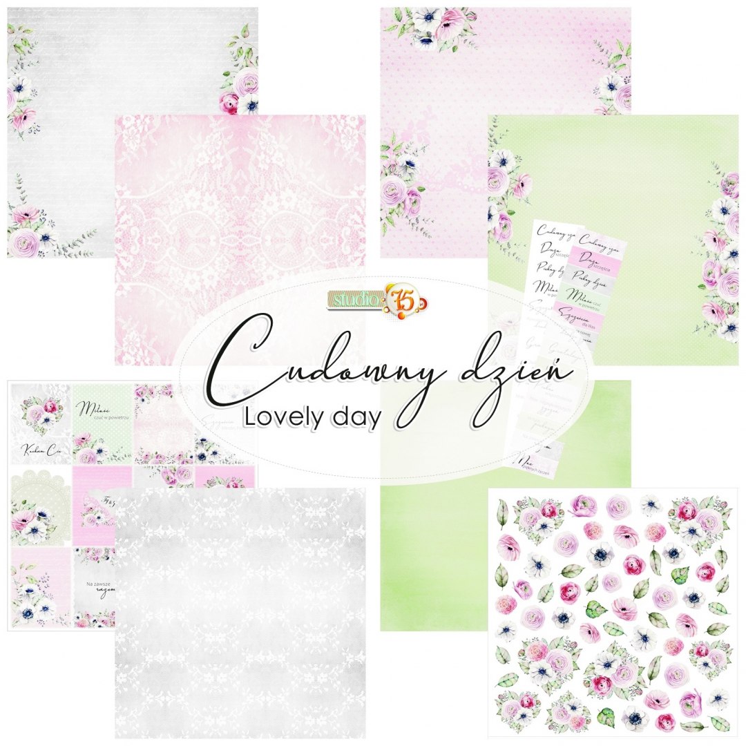 Zestaw papierów scrap Cudowny dzień 30x30 Studio75