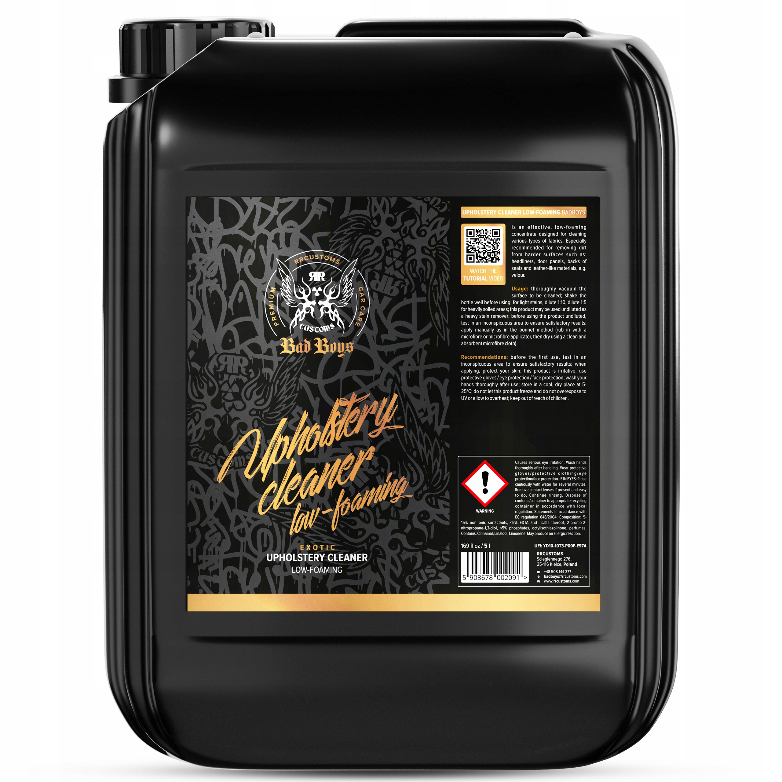 Rr Customs BadBoys Upholstery Cleaner Low Foaming 5L Pranie tapicerki