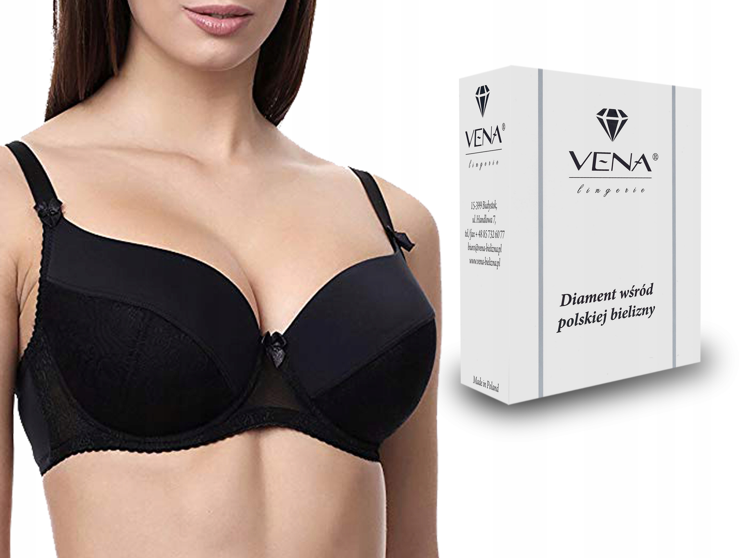 

Vena VB-231, Biustonosz usztywniany, Czarny, 75E