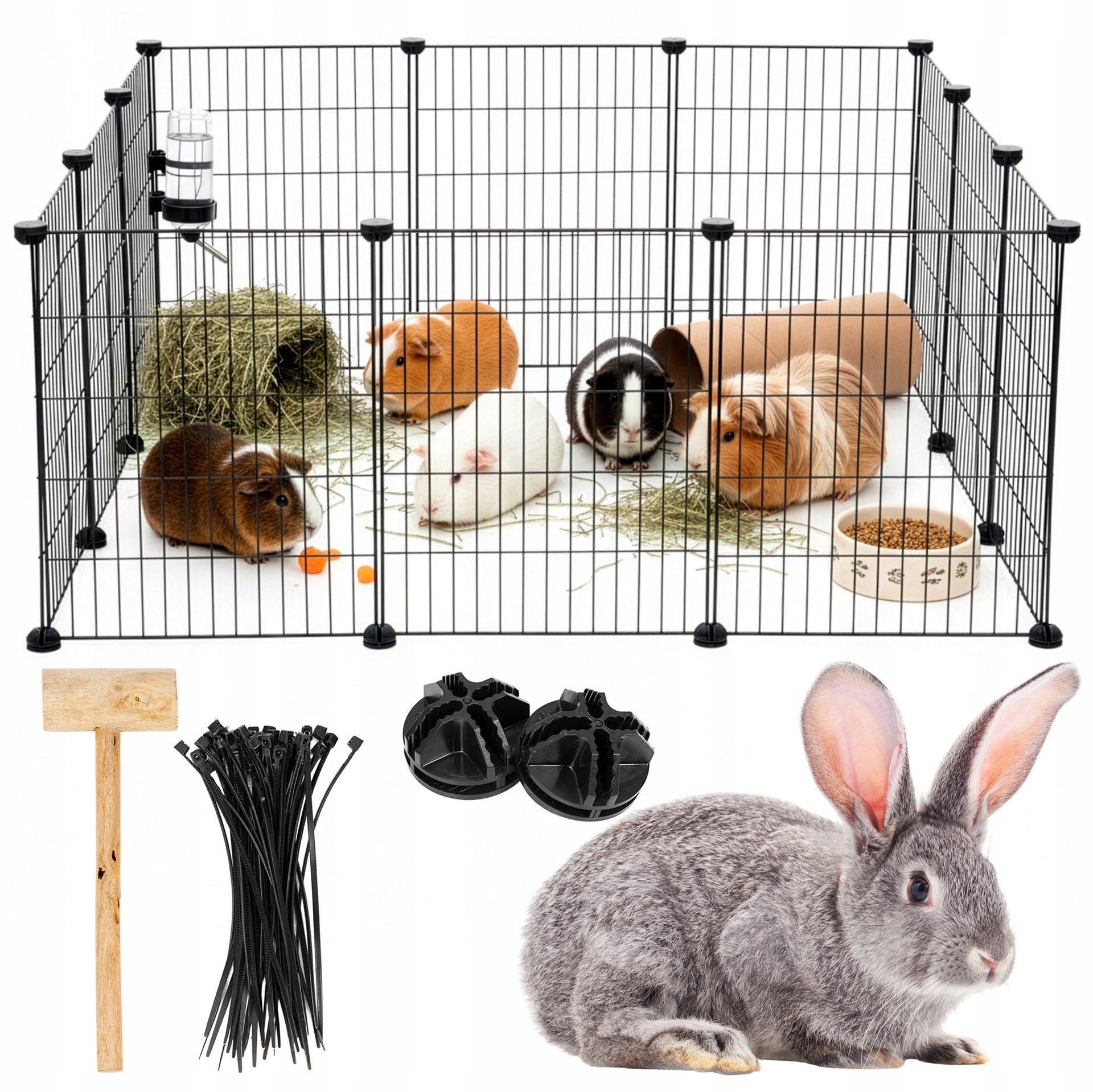 Levně Klec Kotec Výběh Pro Psa Králíka Zvířat Ohrada 140x70cm Velký Skládací