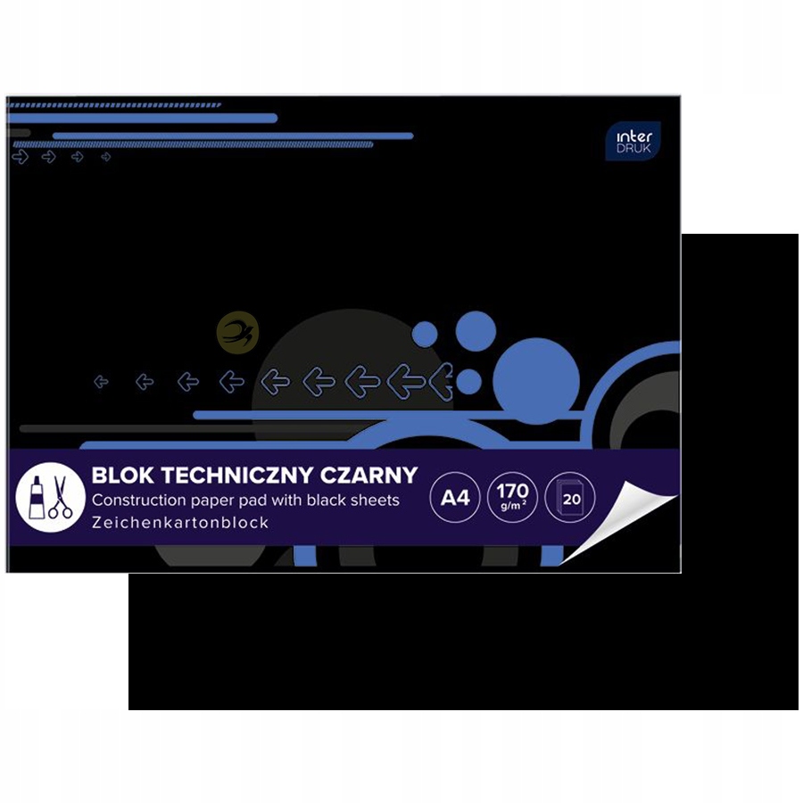 

Blok Techniczny Czarny A4 10 Kartek Interdruk
