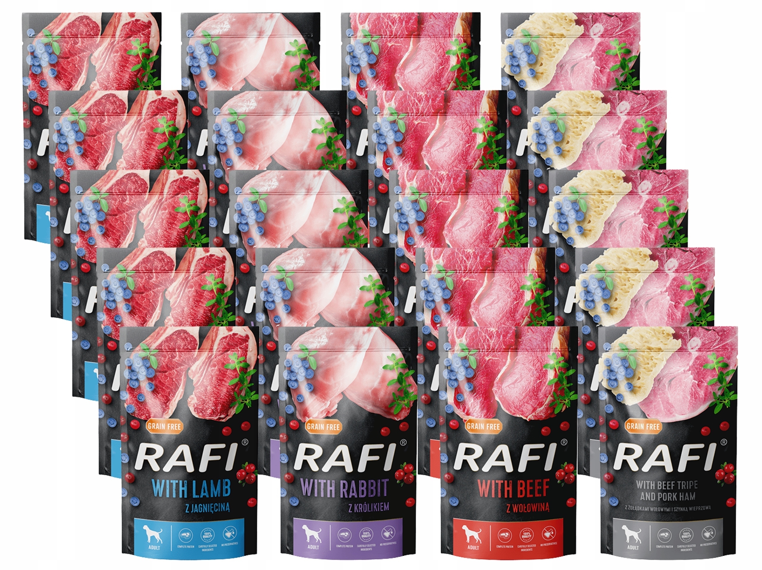 Rafi mix chutí vlhké krmivo 20 x 500g