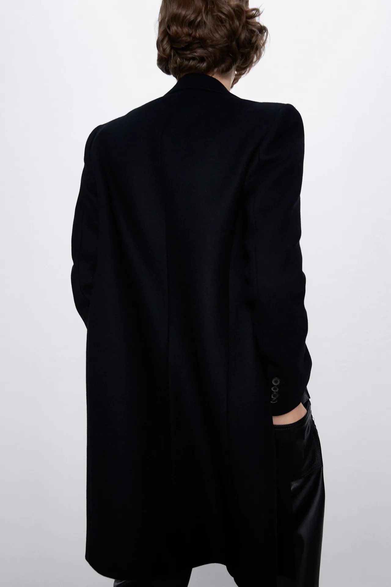 wełniany płaszcz o męskim kroju Zara L 40 Nowy Kolor czarny