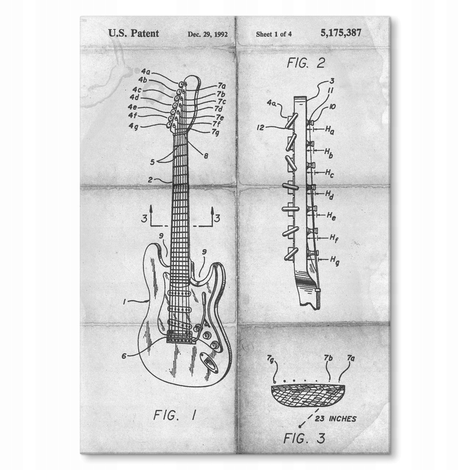 Kovový plakát Sedmistrunová kytara S