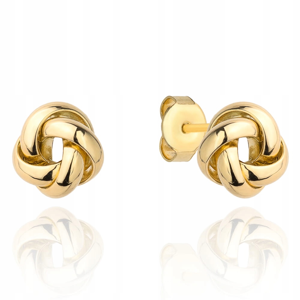 Náušnice Zlaté 585 Preclíky Na Tyčince 7X7 MM Hmotnost 0,81 G Hladké Dámské