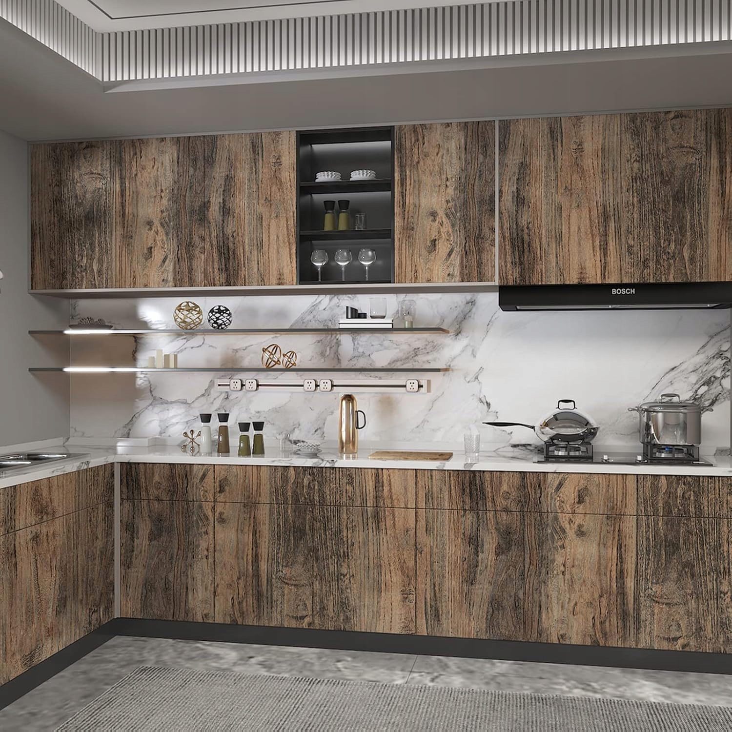 SAMOPRZYLEPNA TAPETA DĄB RUSTYKALNY 3D OKLEINA 45cm x 10m Szerokość produktu 45 cm