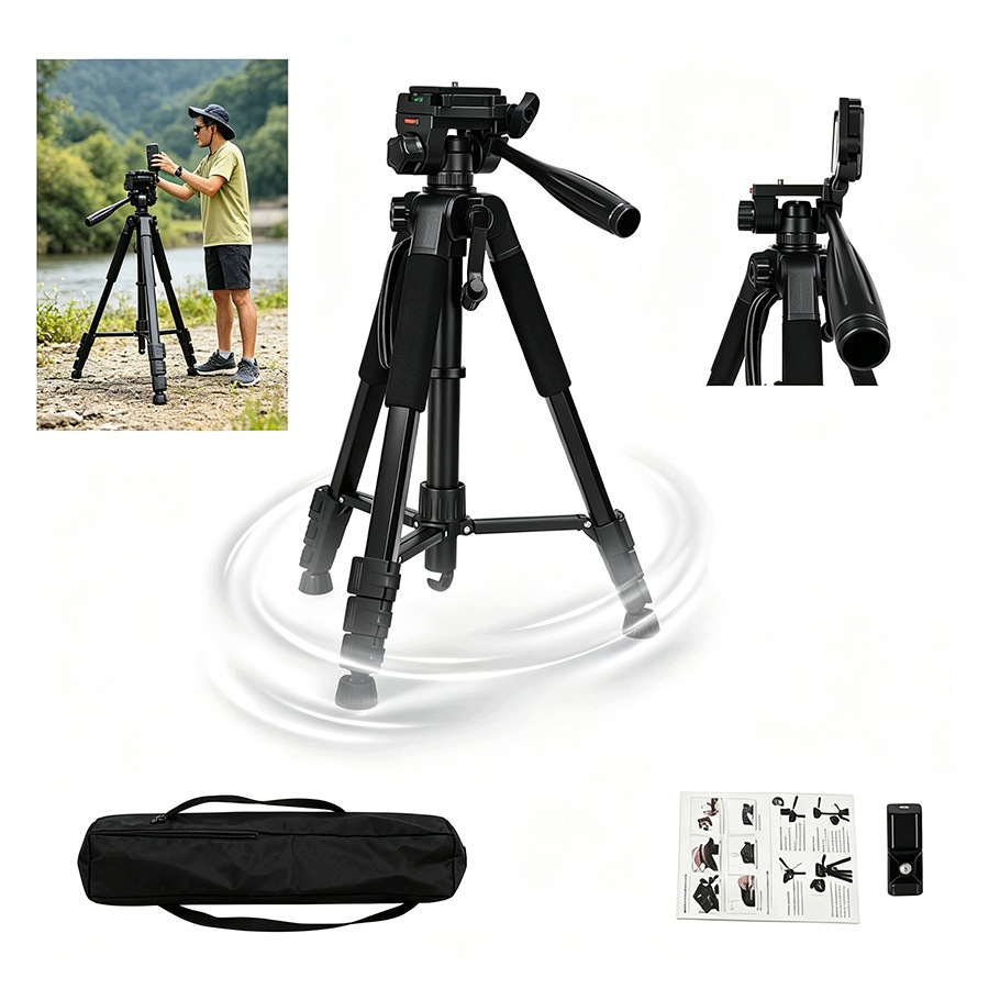 Vysoký Video Fotografický stativ 182 CM Pro Fotoaparát Telefonu 3D Ptz