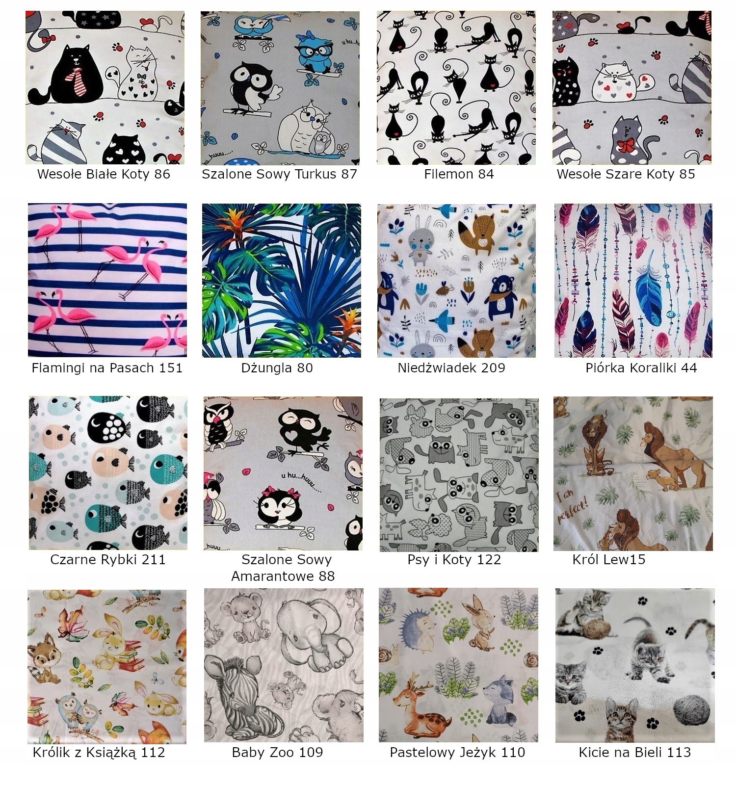 Poszewki 110x125 +2x35x55 na komplet Ikea pościel WZORY Kolor dominujący inny kolor