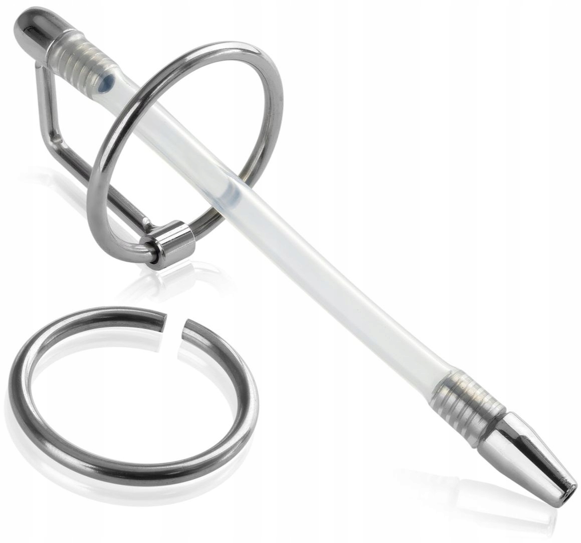 SILIKONOWY DILATOR Z UJŚCIEM i PIERŚCIENIEM RINGIEM NA ŻOŁĄDŹ MASAŻER CEWKI
