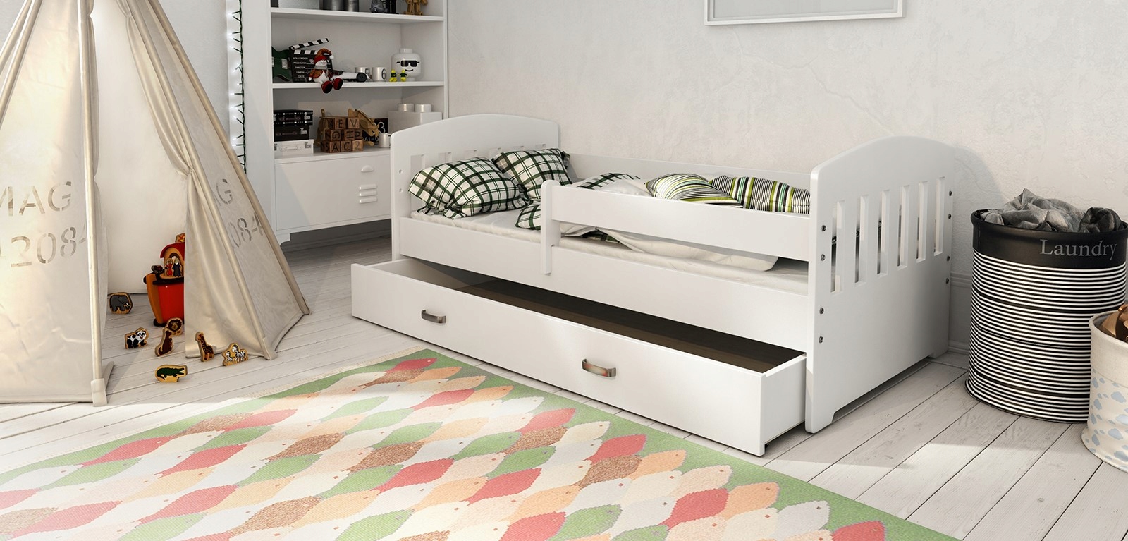 ŁÓŻKO DZIECIĘCE 160X80 DLA DZIECI B6 STELAŻ KOLORY Typ łóżko pojedyncze