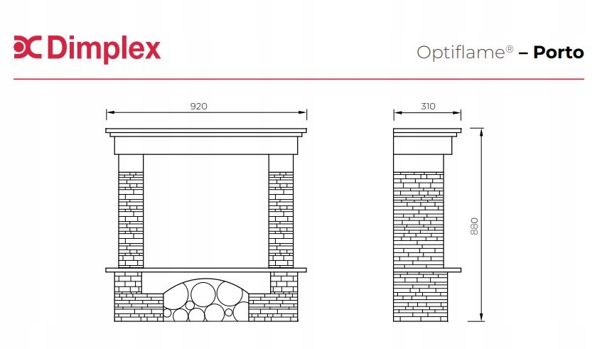 Kominek elektryczny Dimplex Optiflame Porto orzech Marka Dimplex