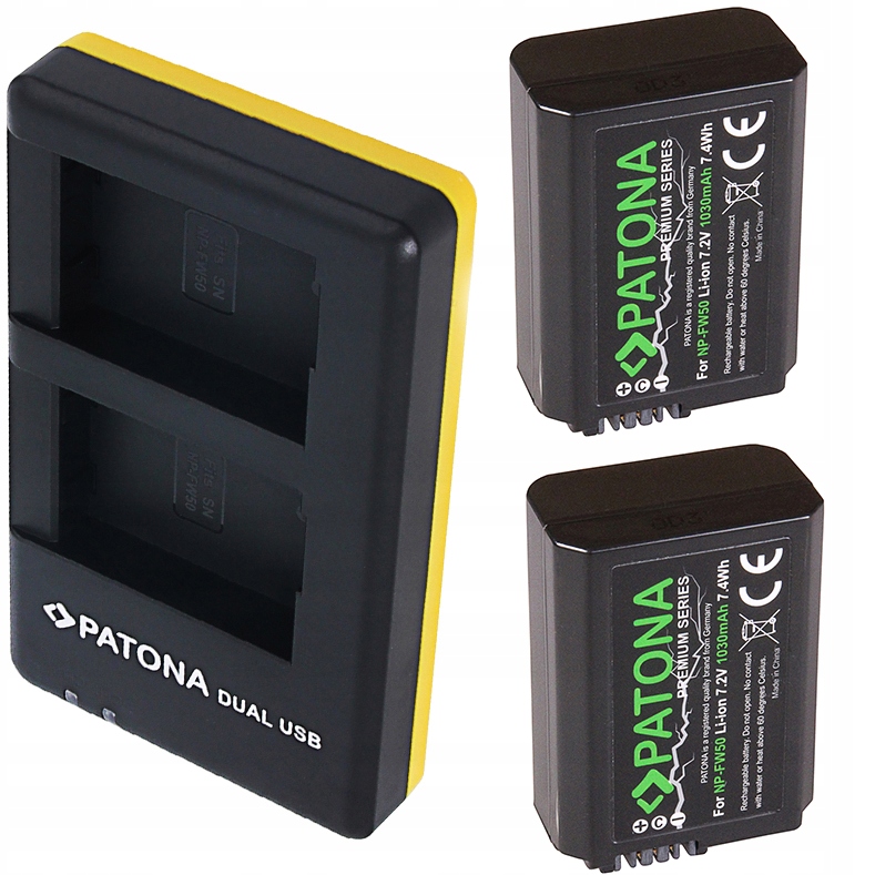 2x Akumulator Patona NP-FW50 Premium + ładowarka